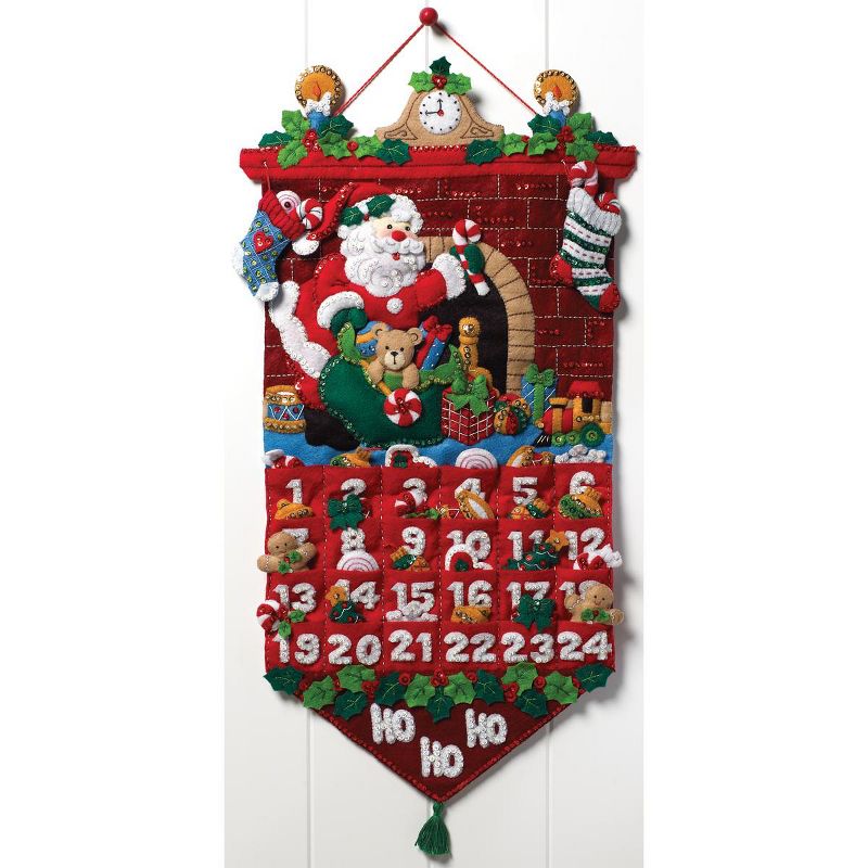 Bucilla Advent Calendar Felt Applique Kit-Must Be Santa, 1 of 2