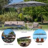 Costway 15FT Double-Sided Twin Patio Umbrella Outdoor Market W/ Crank & Base Grey\Coffee\Turquoise\Beige\Orange\Wine - 4 of 4
