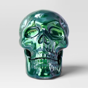 10" Large Plated Skull Halloween Decorative Prop - Hyde and EEK! Boutique™ - 1 of 3