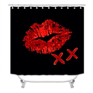 Red Lip Pattern Shower Curtains for Bathroom Waterproof Fabric Bath Curtain Durable Soft Stylish Bathroom Decor 72x72 Inch - 1 of 1