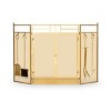 Barton 48" Fireplace Screen 3-Panel Foldable Doors Guard with 4pcs Fireplace Tool, Gold - 2 of 4