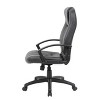 High Back Leather Plus Chair Black - Boss Office Products: Ergonomic, Swivel, Lumbar Support, Pneumatic Adjustment - 3 of 4