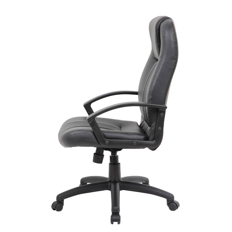 High Back Leather Plus Chair Black - Boss Office Products, 4 of 11