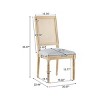 Set of 4 French Country Cane Back Dining Chairs with Upholstered Seat and Solid Wood Frame–Maison Boucle - 4 of 4