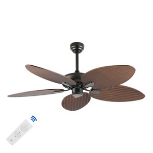 52" Raffles Bohemian Industrial Iron 6-Speed Palm Ceiling Fan - JONATHAN Y - 1 of 4