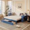 KWPZQEB Daybed with Trundle, Solid Wood Bed Frame with Removable Desk and Drawers, Sofa Day Bed with Side Table for Living Room, Bedroom - 4 of 4