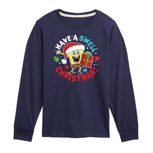 Boys' - SpongeBob SquarePants - Have A Swell Christmas Long Sleeve Graphic T-Shirt - 1 of 4