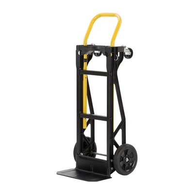 Harper Trucks PJDY2223AKD 400 Pound Capacity Glass Filled Nylon Frame Dual Convertible Hand Truck Cart and Dolly with 8 Inch Pneumatic Wheels, Black