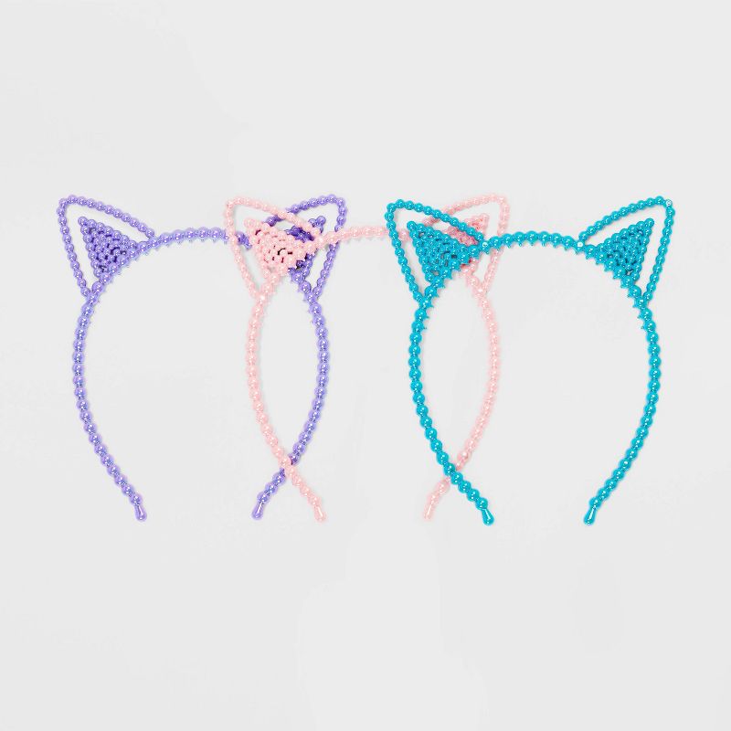 Girls&#39; 3pk Beaded Headbands with Cat Ears - Cat &#38; Jack&#8482;, 3 of 7