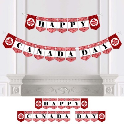 Big Dot of Happiness Canada Day - Canadian Party Bunting Banner - Party Decorations - Happy Canada Day