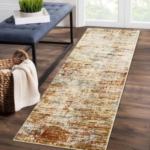 Non-Slip Machine Washable Low Pile Area Rug - Soft Modern Abstract Design for Living Room, Bedroom, Dining Room, Office & Nursery - 1 of 4