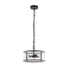 LLHZSY Farmhouse Lantern Ripple Glass Chandelier 3-Lights Metal Hanging Ceiling Pendant Lights in Black-11 4/5" - 2 of 4