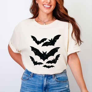 Halloween Bats Distressed - Womens Garment Dyed Tee - 1 of 3