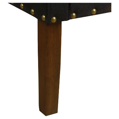 Deep Navy Modern Swoop Accent Chair with Nailhead Trim