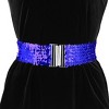 Allegra K Women's Stretchy Wide Waist Belts Interlock Buckles Shinny Sequins Decor Belts for Dresses 2 Pcs - 4 of 4