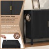 Okak Modern 3-Drawer & 2-Door Wave-Pattern Sideboard Storage Cabinet for Dining Room,Kitchen Pantry Cabinets with Hooks & Extra Center Leg - 3 of 4
