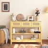 APRILSOUL 43.3" Sofa/Console Table - with 3 Top Drawers and 2 Open Shelves, Farmhouse Style - 2 of 4