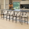 Lirago Solid Wood Bar Stool - No Assembly, 350LBS Capacity, Mid-Century Black - 2 of 4