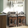 Tangkula Industrial Liquor Bar Cabinet Buffet Kitchen Island Sideboard Detachable Wine Rack Glass Holder - 3 of 4