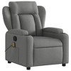 vidaXL Massage Recliner Chair For Elderly-Dark Gray Fabric-Manual Tilt 135°-6-Point Vibration With Cup Holders/Side Pocket - 3 of 4