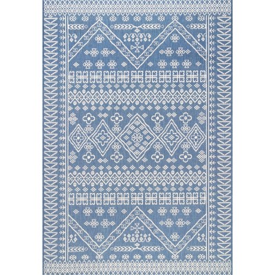 nuLOOM Kandace Outdoor Rug Outdoor - Blue 7' 6" x 10' 9"