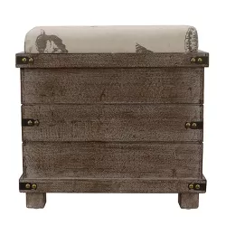 Hadley Weathered Storage Ottoman - Décor Therapy