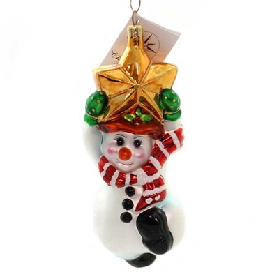 Christopher Radko Company 7.0 Inch Swinging On A Star Snowman Christmas Tree Ornaments
