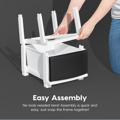 IRIS USA 3-Tier Steel Storage Rack with Removable Casters, Rolling Adjustable with Metal Shelf Cart, Silver