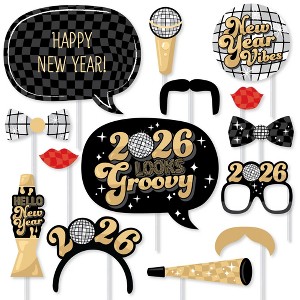 Big Dot of Happiness Disco New Year - Groovy 2026 NYE Party Photo Booth Props Kit - 20 Count - 1 of 4