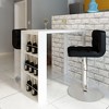 vidaXL Modern High Gloss Drink Table with Wine Rack - Stylish White MDF Bar Table Ideal for Home Dining/Kitchen - Extra Storage Space - 2 of 4