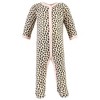 Hudson Baby Infant Girl Cotton Sleep and Play, Bodysuit and Bandana Bib Set, Leopard Hearts - 4 of 4