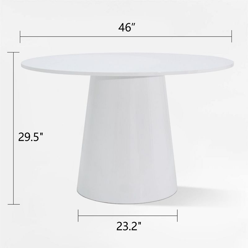 Dwen 46'' Manufactured Wood Foild with Grain Paper Round Top Pedestal Dining Table- The Pop Maison, 5 of 10