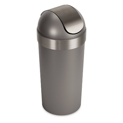 Pewter 16-Gallon Swing Top Kitchen Trash Can