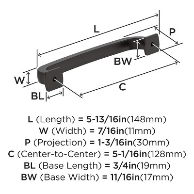Oil-Rubbed Bronze 5-1/16" Modern Cabinet Pull with Mounting Hardware