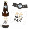 Big Dot of Happiness Just Engaged - Black and White - Engagement Party Decorations for Women and Men - 6 Beer Bottle Label Stickers and 1 Carrier - 3 of 4