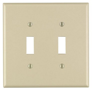Leviton Ivory 2 gang Plastic Toggle Wall Plate 1 pk