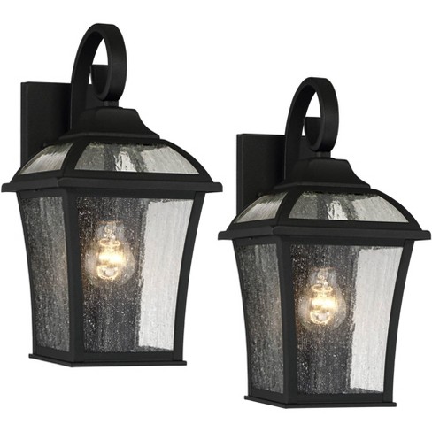 replika Læs lovende John Timberland Mosconi Rustic Outdoor Wall Lights Fixture Set Of 2  Textured Black 15" Clear Seedy Glass For Post Exterior Barn Deck House  Porch Yard : Target
