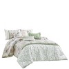Home Mart Goods 7 Piece White & Green Floral Comforter Set Embroidery Soft Bedding - 2 of 4