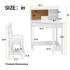 Kids Study Desk and Chair Set - Corner Table with Hutch, Adjustable Chair & Cork Board - Wooden Homework Desk for Boys & Girls,White - 3 of 4