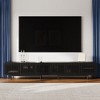 POVISON Mid-Century Modern TV Stand,Modern TV Console,Entertainment Center Media Console,with Openwork Iron Legs Black 118.11" - 2 of 4