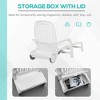 Aghana Digitals White Foldable Outdoor Lounge Chair with 5-Level Recline, Storage Box, Wheels & - 4 of 4