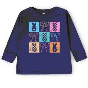 Simply Sage Market Checkered Bunny Coquette Distressed Toddler Long Sleeve Tee - 1 of 4