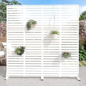 PexFix 72 in. x 72 in. Outdoor Privacy Rectangle Screen Galvanized Steel Panel Divider in White - 1 of 4