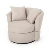 XIYUYEU Soft Fabric Swivel Barrel Accent Chair with Movable Pillow Backrests,Upholstered Swivel Living Room Chair for Living Room - 4 of 4