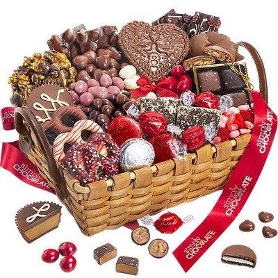 Simply Chocolate Premier Decadent Gift Basket of Gourmet Snacks for that Someone Special