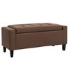 PAGED Storage Bench Button Tufted Entryway Bench Versatile Foot Stool with Pressure Hinges for Entryway, Bedroom - 3 of 4