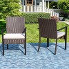 2pk Outdoor Wicker Arm Chairs - Captiva Designs: Powder-Coated Steel Frame, Weather-Resistant - image 4 of 4