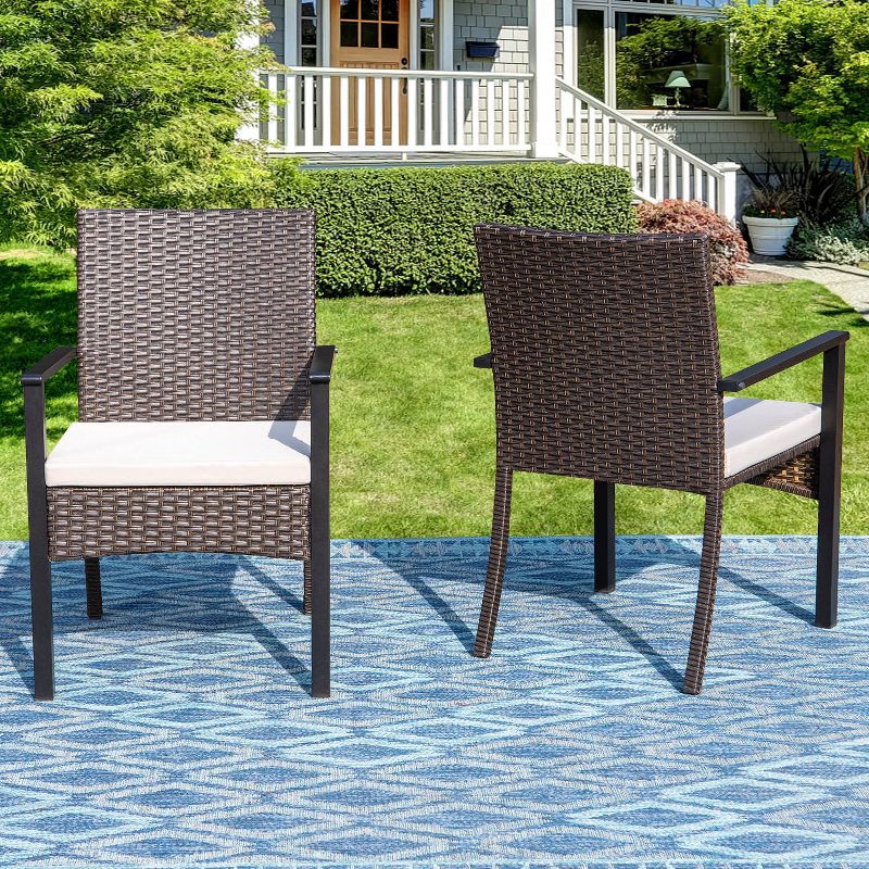 2pk Outdoor Wicker Arm Chairs - Captiva Designs, 5 of 13