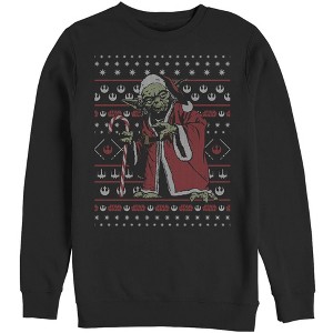 Men's Star Wars Ugly Christmas Santa Yoda Sweatshirt - 1 of 3