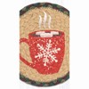 Earth Rugs Large Round Hot Cocoa Coaster 7" Decorative Christmas Tableware - 3 of 3